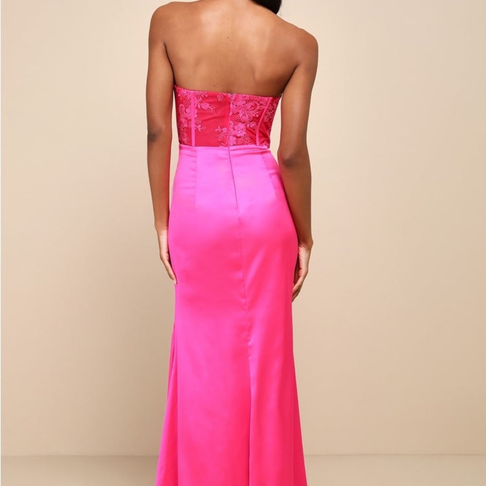Lulu's Strapless Pink Evening Gown - Picture 2 of 11